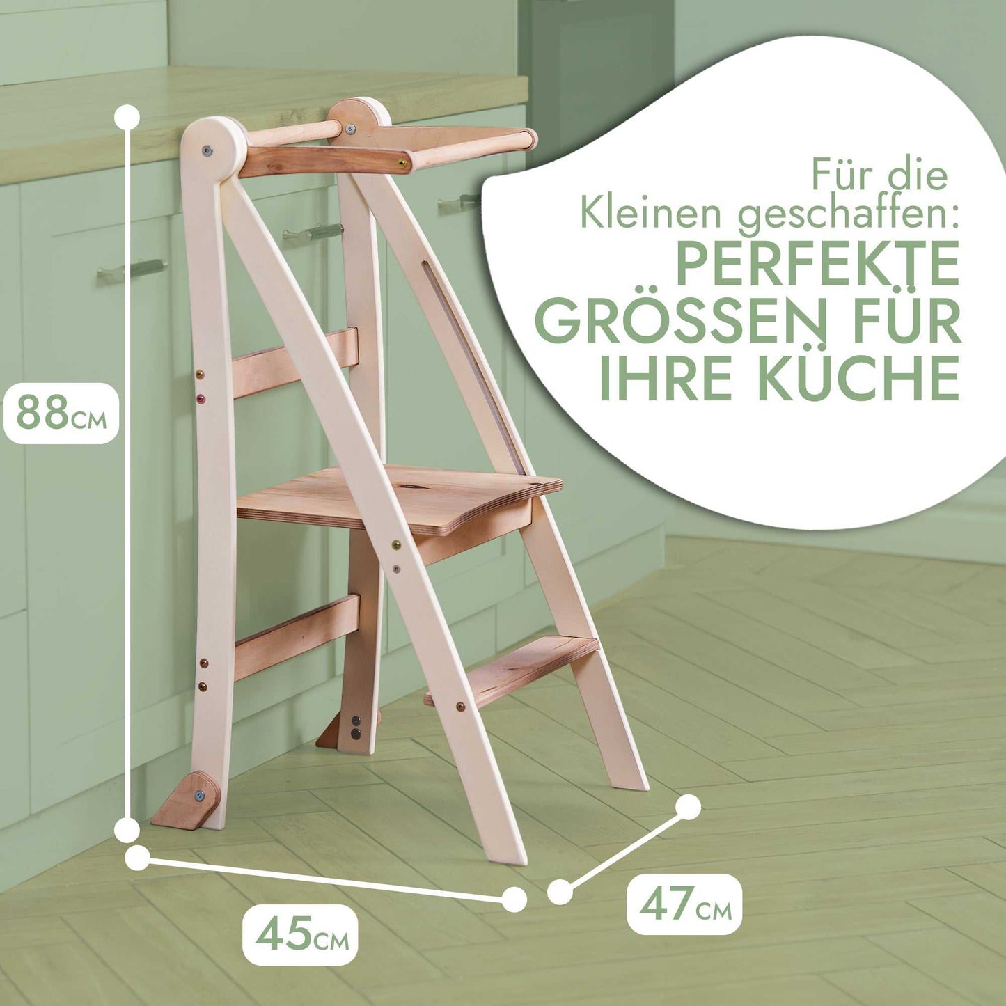 Holz Lernleiter Montessori – Safe & Versatile Kids Helper Stool