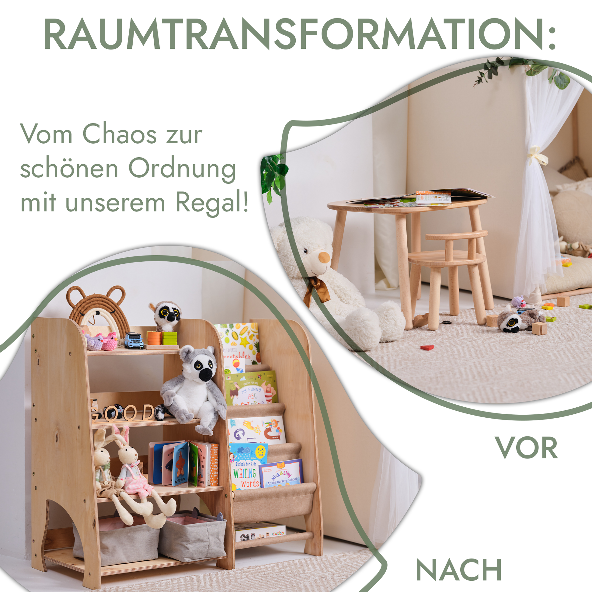 2-in-1 Montessori-Regal for books 