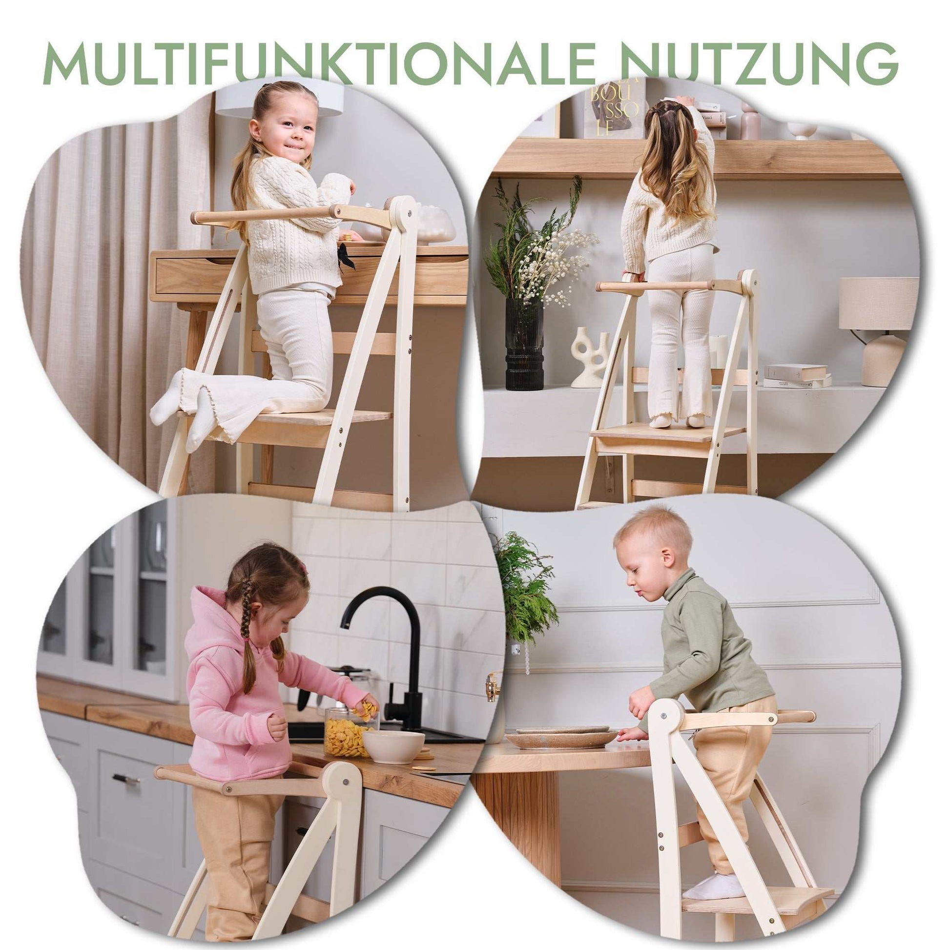 Holz Lernleiter Montessori – Safe & Versatile Kids Helper Stool