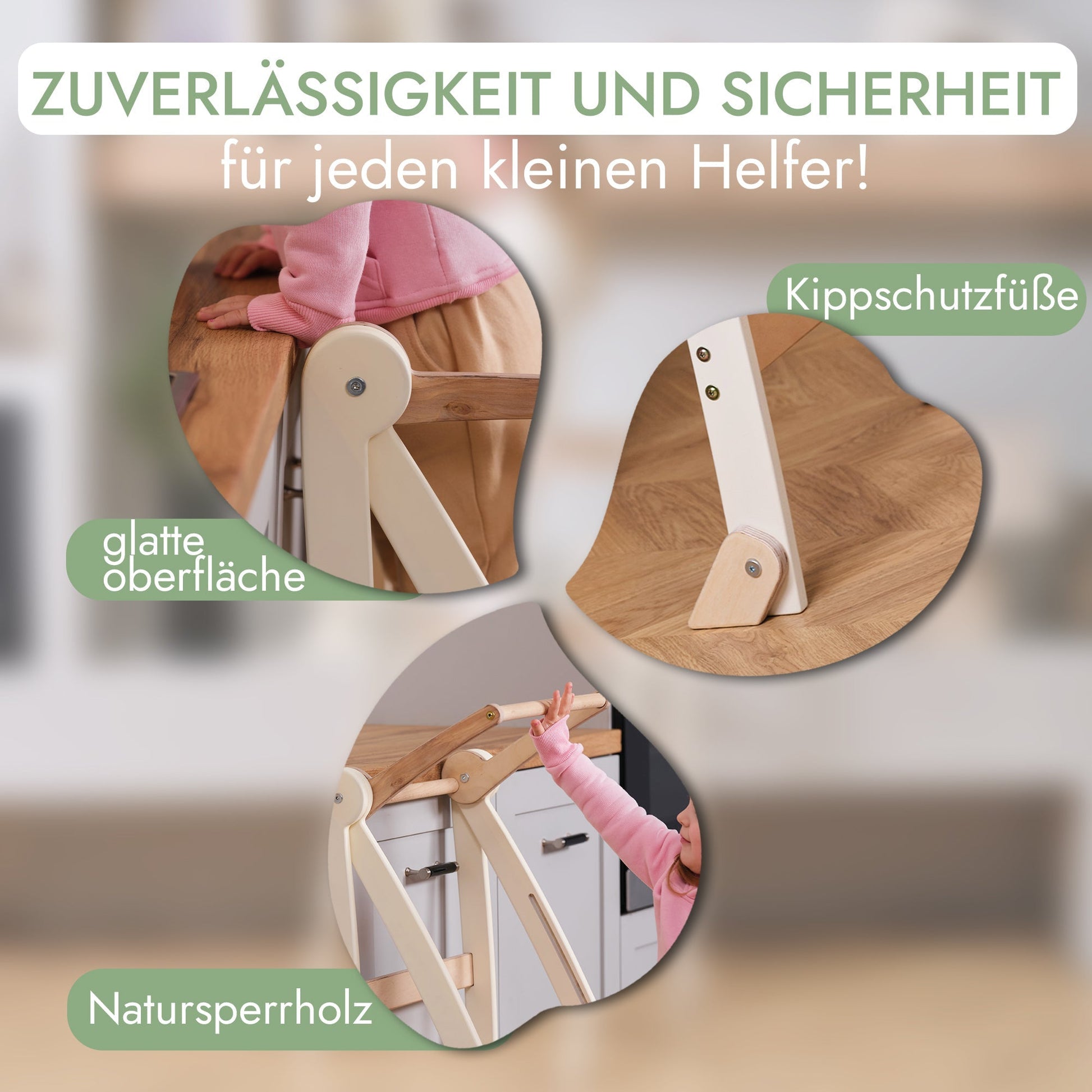 Holz Lernleiter Montessori – Safe & Versatile Kids Helper Stool