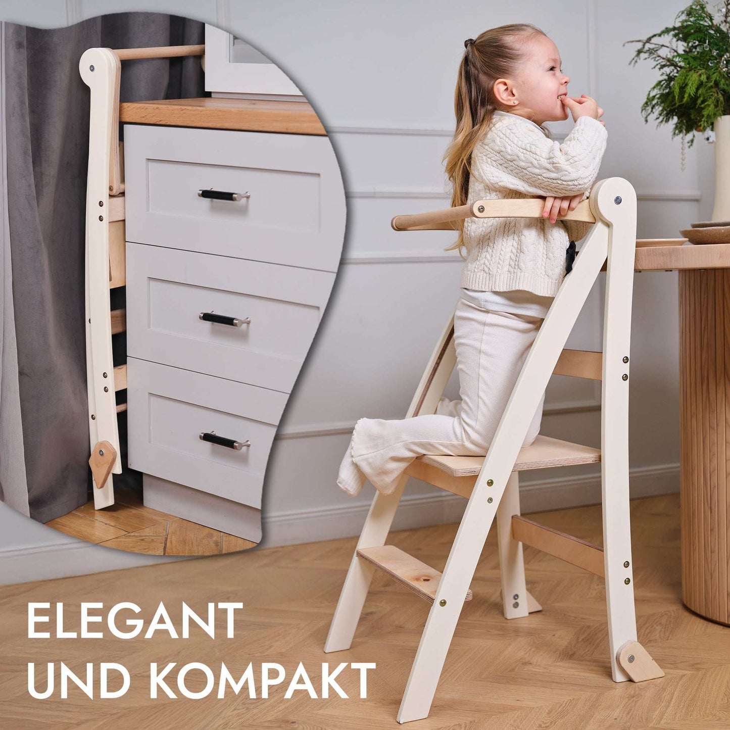 Holz Lernleiter Montessori – Safe & Versatile Kids Helper Stool