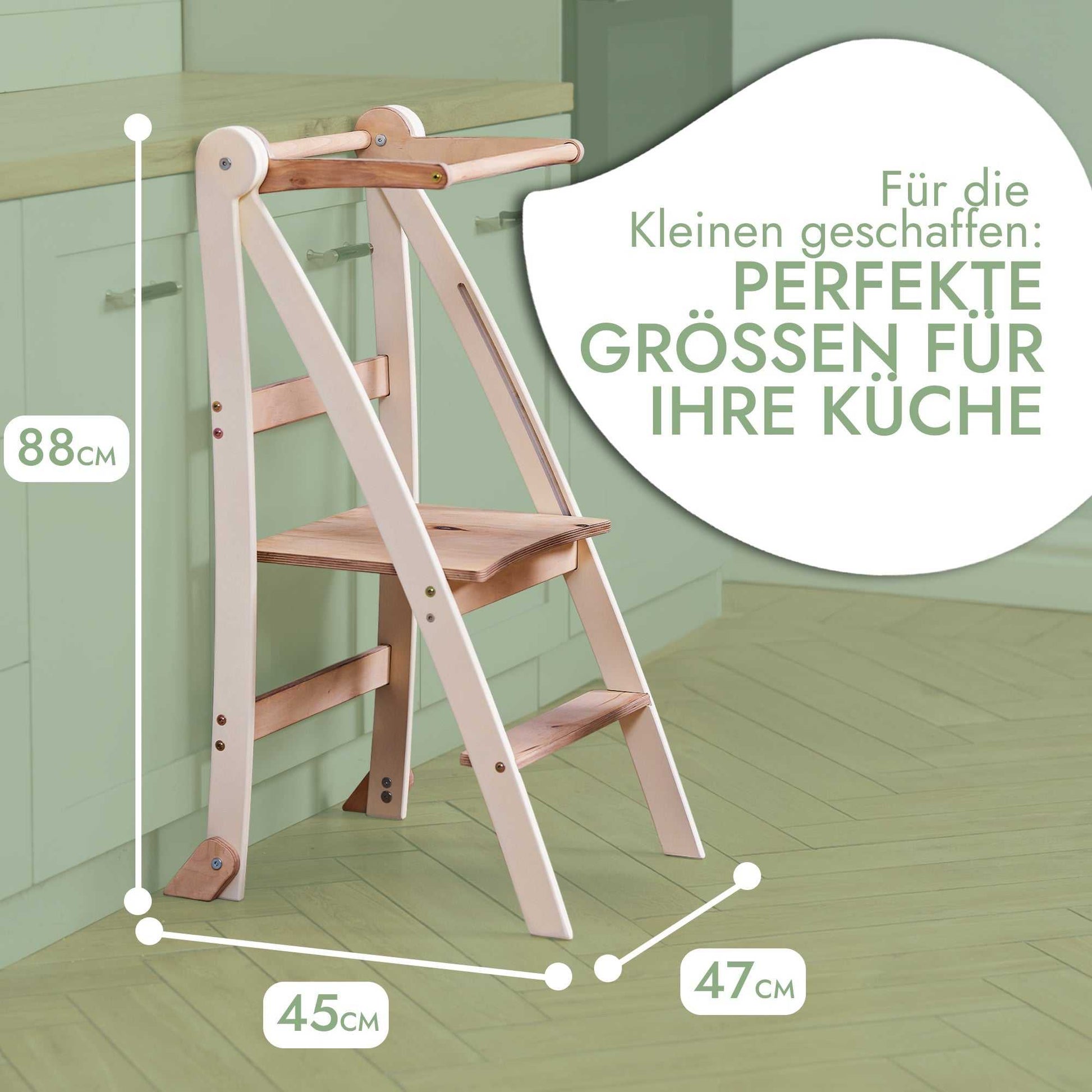 Holz Lernleiter Montessori – Safe & Versatile Kids Helper Stool