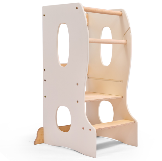 Stabiler Montessori Lernturm – Adjustable Wooden Learning Tower for Kids