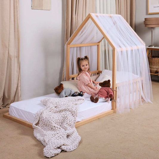 Montessori Kinderbett ab 2 Jahren – Hausbett 190x90 cm Holz